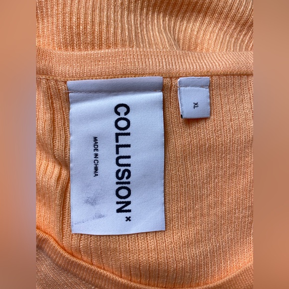 ASOS COLLUSION orange knit sweater tank top ASOS size XL - Picture 4 of 5